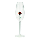 Axyaa Elegant 3D Red Flower Champagne Flute Goblet - 1 Piece