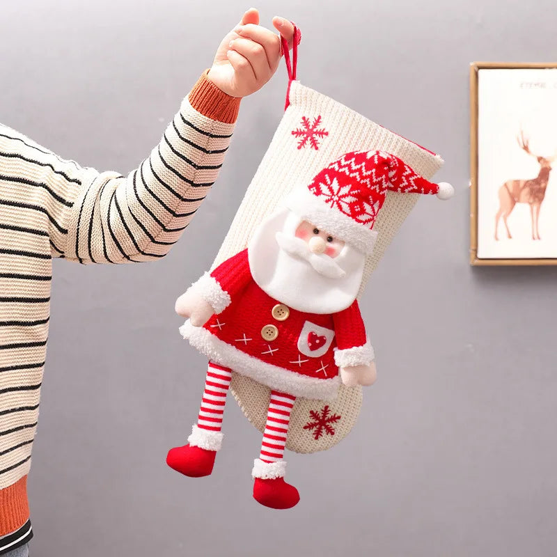Axyaa Christmas Eve Socks: Children's Xmas Gift Candy Bag for Party Decoration