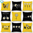 Axyaa Yellow Daisy Peach Skin Pillowcase