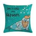 Axyaa Sea Lion Linen Pillowcase for Sofa Bedroom Children's Room Decor 45cm*45cm