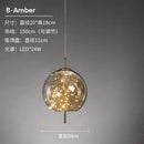 Axyaa Glass Art Master Bedroom Pendant Light Bar Counter Hanging Lamp