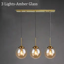 Axyaa Glass Pendant Lamp LED Hanging Light for Dining Room Kitchen Bedroom