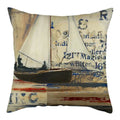 Marine Ship Print Linen Pillow Cover for Home Sofa Decor Axyaa