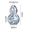 Axyaa Gourd Porcelain Vase: Chinese Blue White Home Decor Flower Arrangement