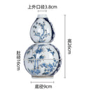 Axyaa Gourd Porcelain Vase: Chinese Blue White Home Decor Flower Arrangement