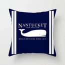 Axyaa Blue Mediterranean Compass Anchor Pillow Cover 45x45cm