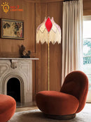 Axyaa Vintage Copper Tassels Floor Lamp LED E27 Gold Lustre for Living Room Bedroom