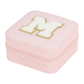 Axyaa Sequin Letter Jewelry Box with Mirror - Cute Portable Organizer Gift
