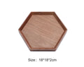 Axyaa Black Walnut Wood Japanese Tableware Hexagon Tray for Fruits and Tea
