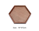 Axyaa Black Walnut Wood Japanese Tableware Hexagon Tray for Fruits and Tea