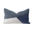 Axyaa Modern Patch Embroidered Waist Pillow Set - Blue Dark Gray Light Gray