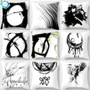 Axyaa Boho Style Ink Painting Pillow Sleeve for Home Decoration