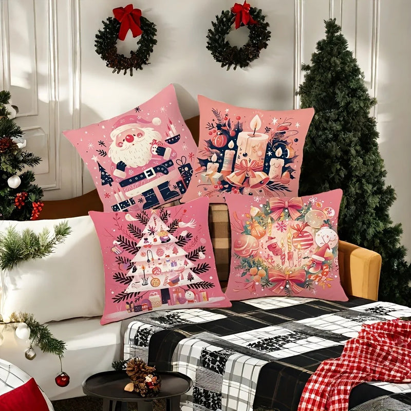 Axyaa Christmas Pillowcase: Cozy Living Room Decor for Sofa, Couch, Bed