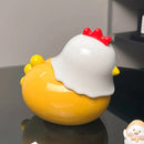 Axyaa Cartoon Chick Fruit Fork Set with Cute Storage Jar