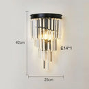 Axyaa Nordic Luxury Black Crystal Wall Lamp LED Bedroom Living Room Bedside glGenfluencer