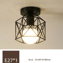 Axyaa Black Metal Ceiling Lights for Interior Decor - Retro E27 Design