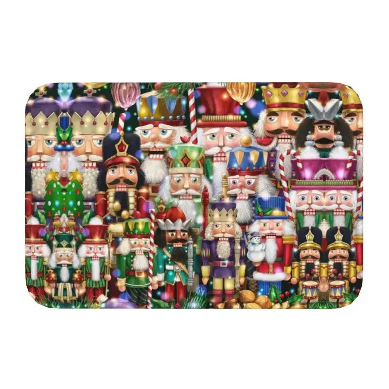 Axyaa Christmas Nutcracker Welcome Mat: Festive Home Decor Anti-Slip Carpet
