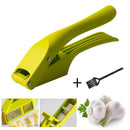 Axyaa 2-in-1 Garlic Press Slicer Kitchen Tool - Manual Pull Type Punch