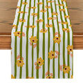 Axyaa Bamboo Lines Table Runner - Kitchen Dining Holiday Decor Flower Turtle Back