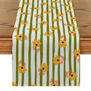 Axyaa Bamboo Lines Table Runner - Kitchen Dining Holiday Decor Flower Turtle Back