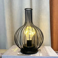 Axyaa Iron Glass Red Bottle LED Night Lamp for Bedroom Decor