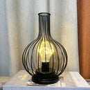 Axyaa Iron Glass Red Bottle LED Night Lamp for Bedroom Decor