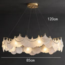 Axyaa Vintage Ginkgo Leaf Chandelier French Cream Style Crystal Glass Light