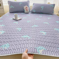 Axyaa Natural Latex Summer Mat Set with Silk Thicken Bed Pad, Pillowcase & Ice Silk Sheet