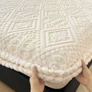 Luxurious Axyaa Fleece Jacquard Geometric Bed Sheet for Single/Double Mattress