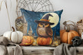 Axyaa Halloween Pillow Cover - Ghosts, Pumpkins, Bats Design