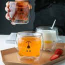 Axyaa Animal Design Double Wall Glass Mug - Perfect Gift