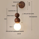Axyaa Adjustable Glass & Wood LED Wall Light for Modern Living Spaces & Bedrooms