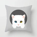Axyaa Cute Cat Round Head Cushion Cover 45x45cm Polyester Pillowcase Square