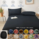 Axyaa Cotton Fitted Sheet - Solid Color, Anti-slip, Adjustable Mattress Cover