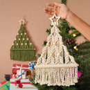 Nordic Christmas Tree Macrame Tapestry Boho Tassel Wall Hanging for Axyaa Home Decor