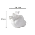 Axyaa White Ceramic Floral Bud Vase - Desk Decoration, Artificial Flowers, Room Decor
