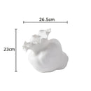 Axyaa White Ceramic Floral Bud Vase - Desk Decoration, Artificial Flowers, Room Decor