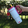 Axyaa 750ml Stainless Steel Vacuum Bottle with Straw Handle - Cute Large Thermos for Office, Travel