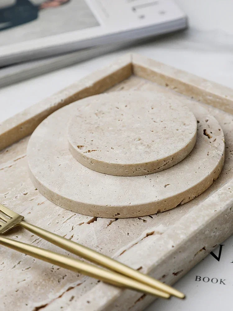 Axya Wabi Sabi Stone Coasters for Table, Photography Props, Home Decor