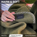 Axyaa King Size Wool Blanket, Olive Green, Washable, Best for Camping