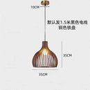 Axyaa Walnut Wood Chandelier Pendant Light for Bedroom & Dining Room