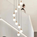 Axyaa Crystal Chandelier Stair Pendant Lamp Living Room Interior Lighting