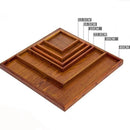 Axya Square Wooden Tray Japanese Brown 30cm - Coffee Tea Set Tableware Home Kitchen