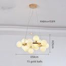 Axyaa Modern Gold Magic Bean Glass Ball Pendant Lamp DNA Molecular Hanging Light
