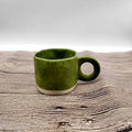 Axyaa Modern Print Ceramic Mug with Ring Handle - Set of 2