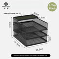 Axyaa Metal File Desk Organizer with Multilayer Tray and Pen Holder