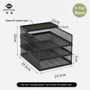 Axyaa Metal File Desk Organizer with Multilayer Tray and Pen Holder