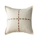 Axyaa Faux Leather Cushion Cover in Stylish Brown Ivory for Home Decor - 45x45cm