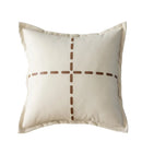 Axyaa Faux Leather Cushion Cover in Stylish Brown Ivory for Home Decor - 45x45cm