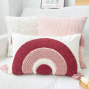 Axyaa Rainbow Tufted Tassel Cushion Cover, 45x45cm Home Decor Sofa Pillow